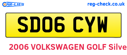 SD06CYW are the vehicle registration plates.
