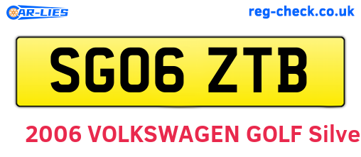 SG06ZTB are the vehicle registration plates.
