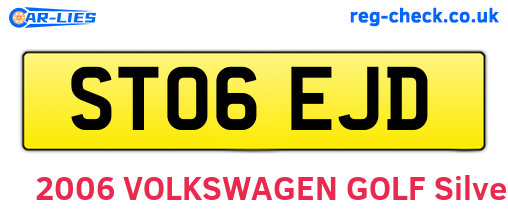 ST06EJD are the vehicle registration plates.