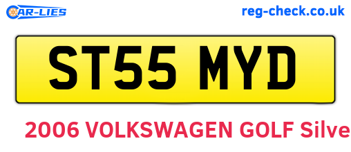 ST55MYD are the vehicle registration plates.