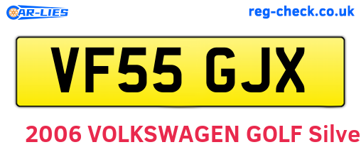VF55GJX are the vehicle registration plates.