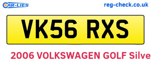 VK56RXS are the vehicle registration plates.