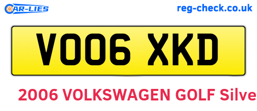 VO06XKD are the vehicle registration plates.