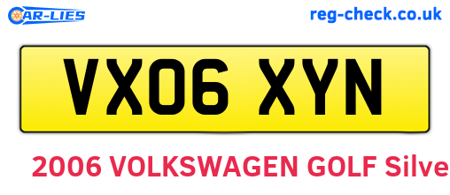 VX06XYN are the vehicle registration plates.