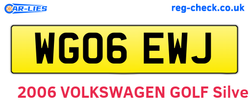 WG06EWJ are the vehicle registration plates.