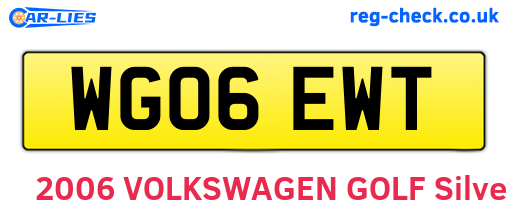 WG06EWT are the vehicle registration plates.