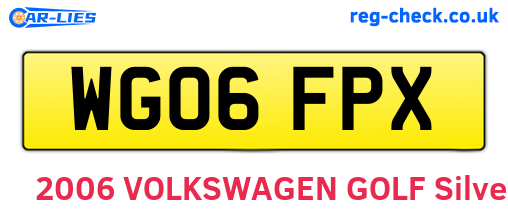 WG06FPX are the vehicle registration plates.