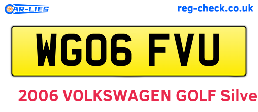 WG06FVU are the vehicle registration plates.