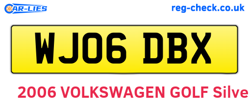 WJ06DBX are the vehicle registration plates.