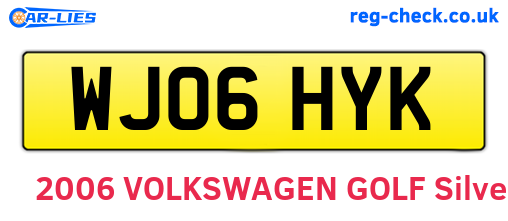 WJ06HYK are the vehicle registration plates.