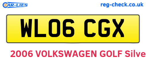 WL06CGX are the vehicle registration plates.