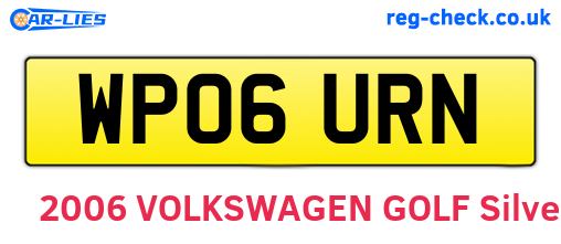 WP06URN are the vehicle registration plates.