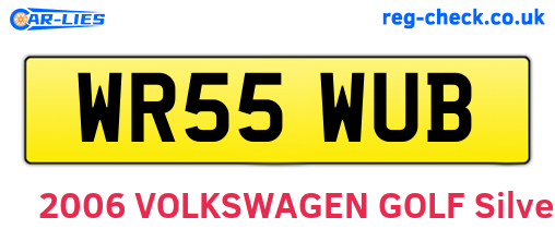 WR55WUB are the vehicle registration plates.