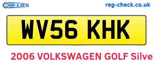 WV56KHK are the vehicle registration plates.