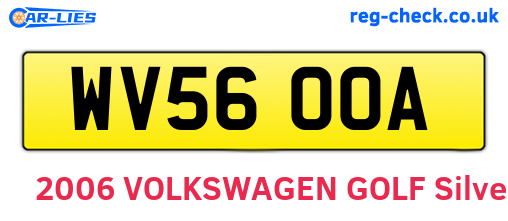 WV56OOA are the vehicle registration plates.