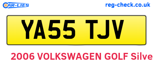 YA55TJV are the vehicle registration plates.