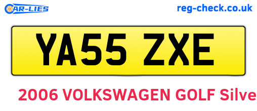 YA55ZXE are the vehicle registration plates.