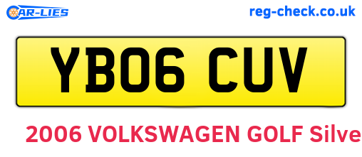 YB06CUV are the vehicle registration plates.