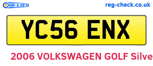 YC56ENX are the vehicle registration plates.