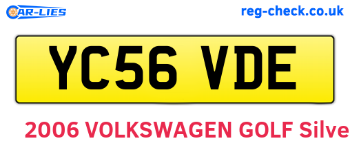 YC56VDE are the vehicle registration plates.
