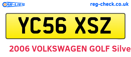 YC56XSZ are the vehicle registration plates.