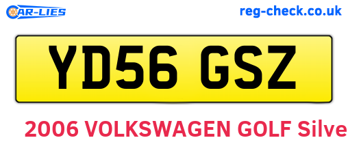 YD56GSZ are the vehicle registration plates.