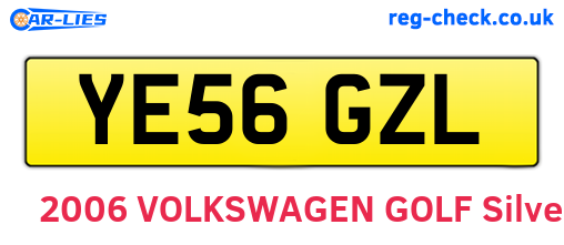 YE56GZL are the vehicle registration plates.