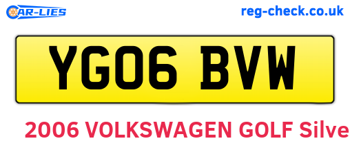 YG06BVW are the vehicle registration plates.
