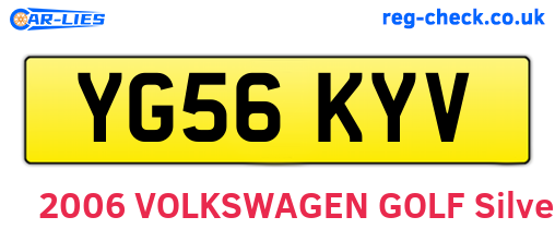 YG56KYV are the vehicle registration plates.
