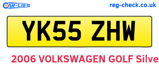 YK55ZHW are the vehicle registration plates.