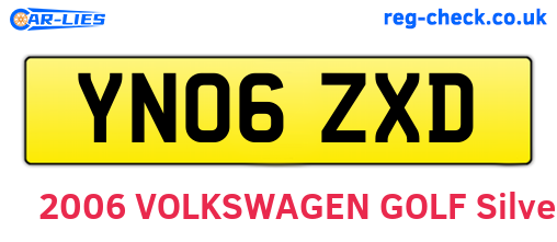 YN06ZXD are the vehicle registration plates.