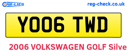 YO06TWD are the vehicle registration plates.