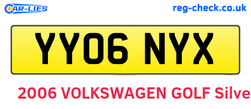 YY06NYX are the vehicle registration plates.