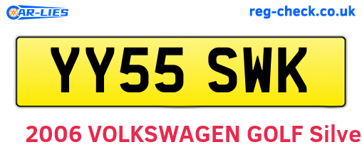 YY55SWK are the vehicle registration plates.