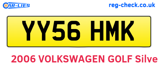YY56HMK are the vehicle registration plates.