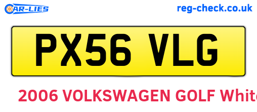 PX56VLG are the vehicle registration plates.