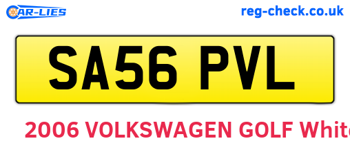 SA56PVL are the vehicle registration plates.