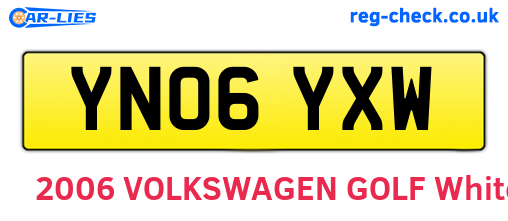 YN06YXW are the vehicle registration plates.