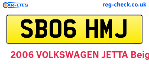 SB06HMJ are the vehicle registration plates.