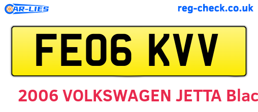 FE06KVV are the vehicle registration plates.