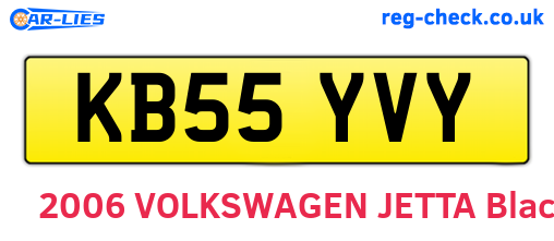 KB55YVY are the vehicle registration plates.