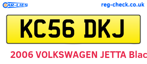 KC56DKJ are the vehicle registration plates.