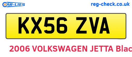 KX56ZVA are the vehicle registration plates.