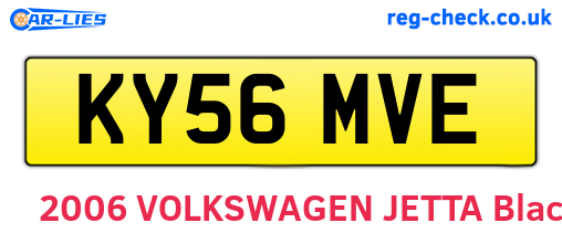 KY56MVE are the vehicle registration plates.