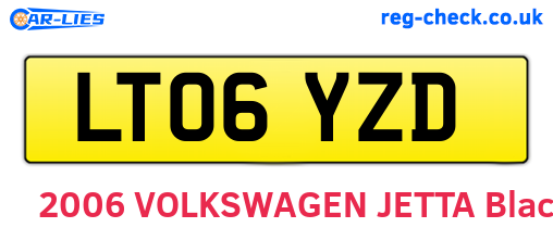 LT06YZD are the vehicle registration plates.