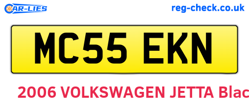 MC55EKN are the vehicle registration plates.