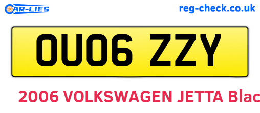 OU06ZZY are the vehicle registration plates.
