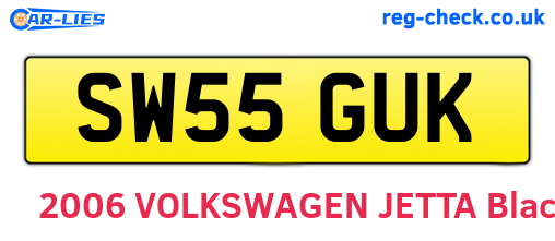 SW55GUK are the vehicle registration plates.