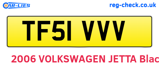 TF51VVV are the vehicle registration plates.