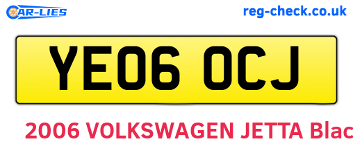 YE06OCJ are the vehicle registration plates.